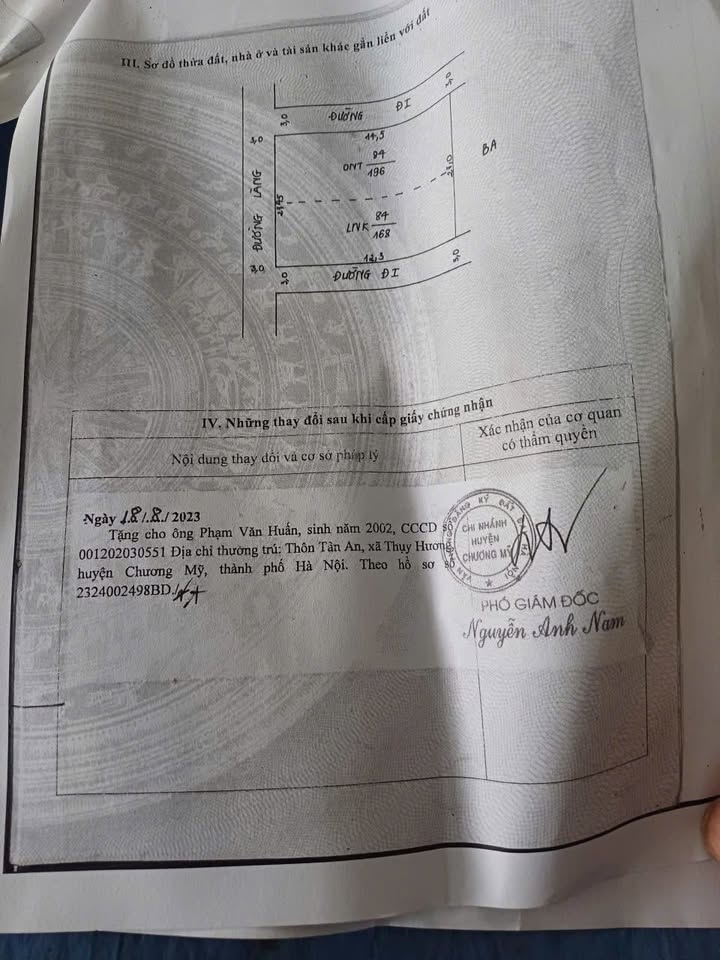 Đất nền 2043m² tại Xã Mỹ Lương, Huyện Chương Mỹ - Giá thỏa thuận hấp dẫn!