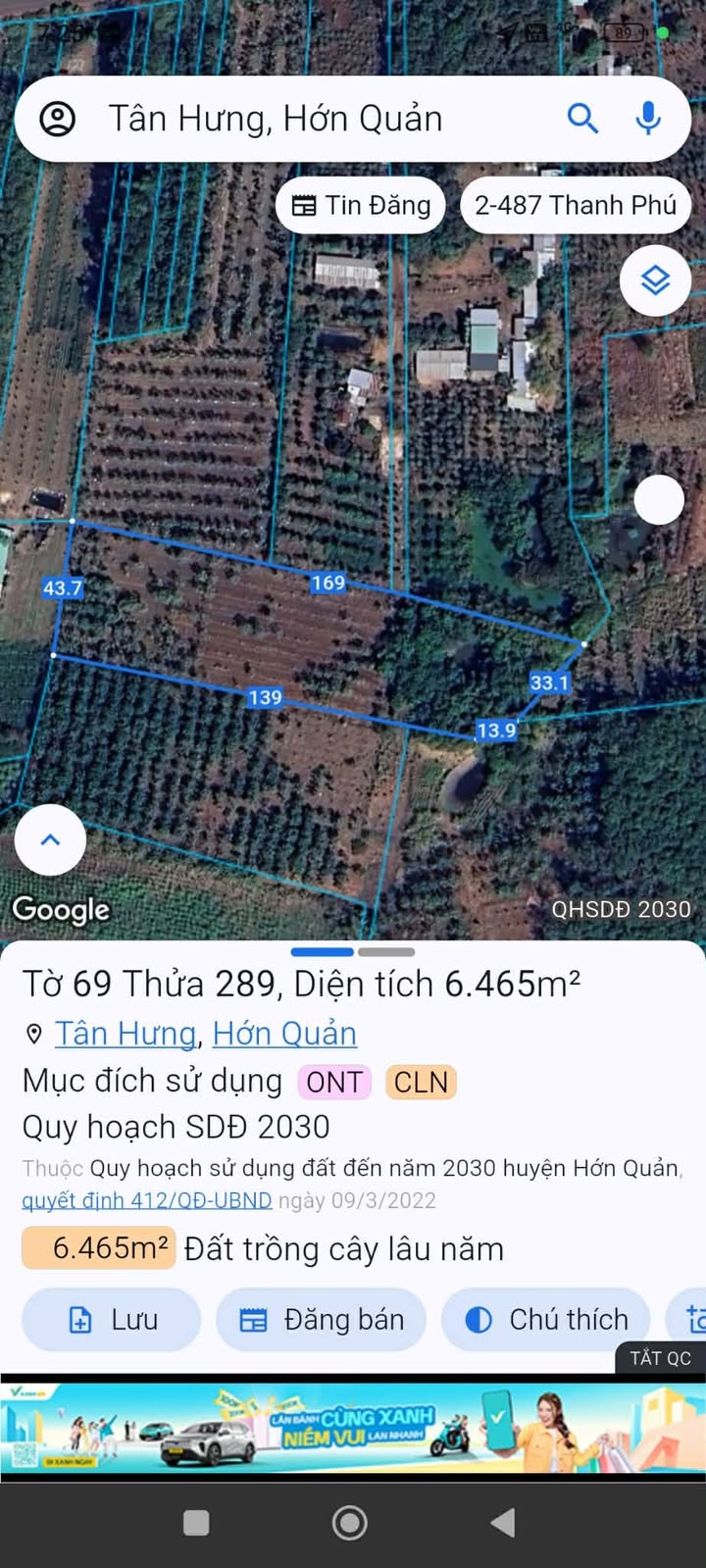 Đất nền An Khương Hớn Quản 6000m² chỉ 1 tỷ - Cơ hội đầu tư tuyệt vời!