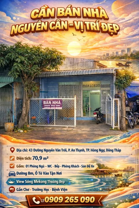 Nhà nguyên căn 43 Nguyễn Văn Trổi, An Thạnh, 70.9m² - Vị trí kinh doanh lý tưởng!