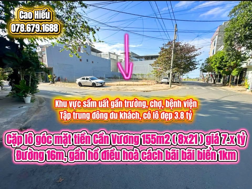 Cặp lô góc mặt tiền Cần Vương Tuy Hòa 155m² giá 7.6 tỷ - Vị trí đắc địa cho kinh doanh!