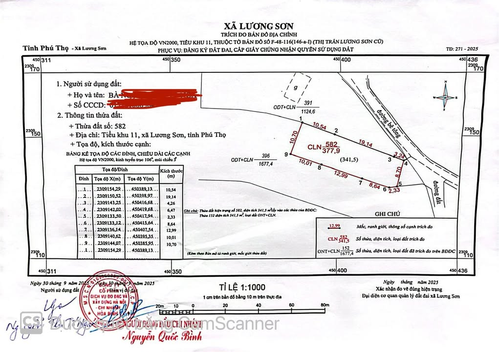 Đất nền Thị Trấn Lương Sơn 341m² giá 2.6 tỷ - Cơ hội đầu tư tuyệt vời!