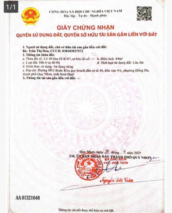 Đất nền mặt đường số 2 cầu 2, Quy Nhơn 84m² giá 3.8 tỷ - Cơ hội đầu tư hấp dẫn!