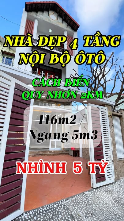Nhà phố đẹp Xuân Thủy, Quy Nhơn 116m² giá 5 tỷ - Ô tô vào tận nhà!