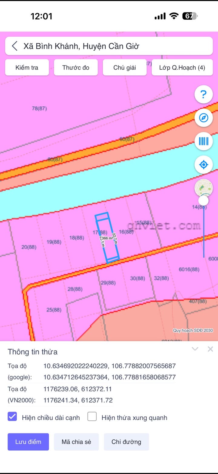 Đất thổ cư xã Bình Khánh 198m² giá 2.6 tỷ - Cơ hội đầu tư hấp dẫn!