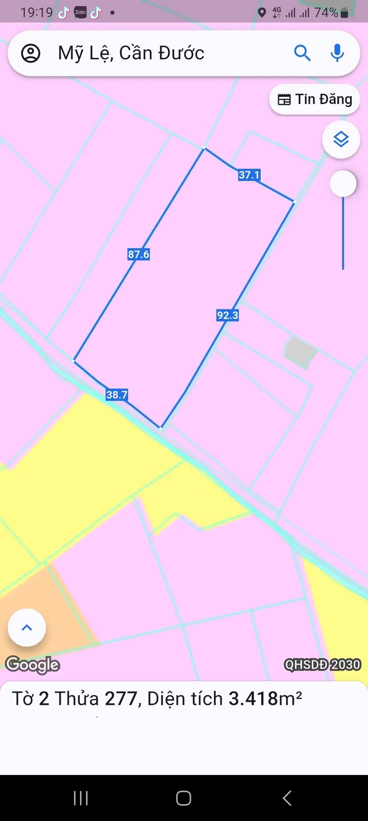 Đất nền 3400m² tại xã Mỹ Lệ, Huyện Cần Đước - Đường đan 5m, giá tốt!