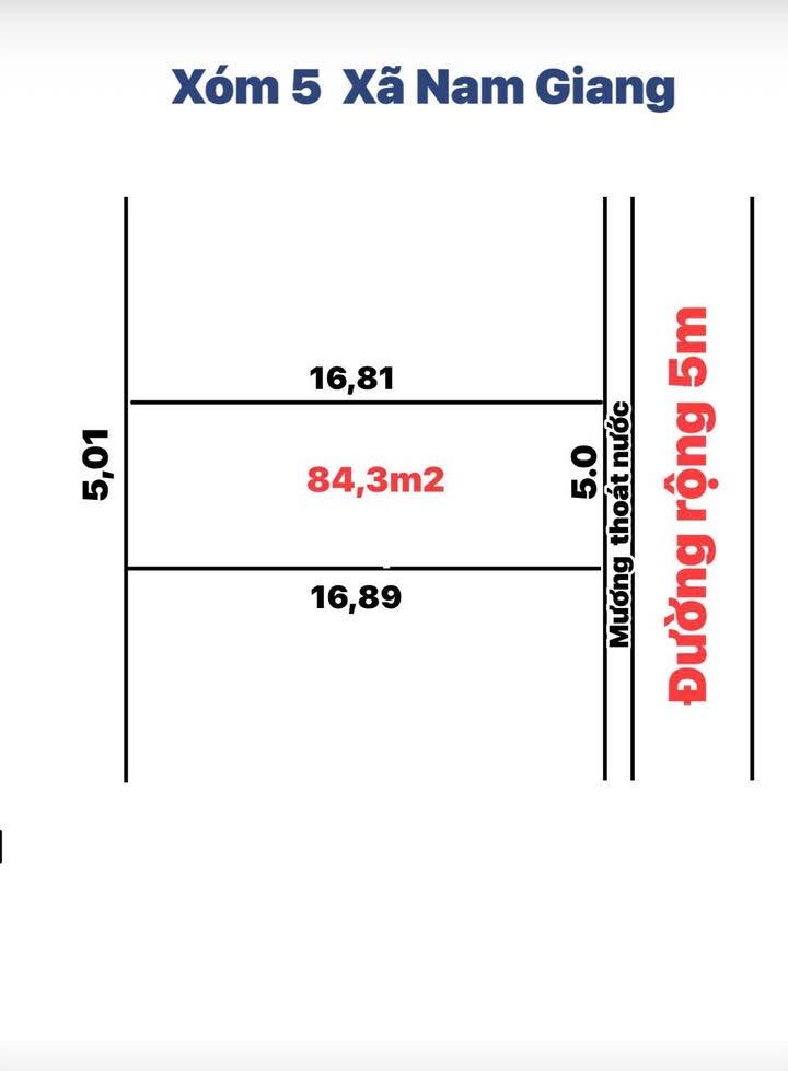 Đất nền Xóm 5 Nam Giang 84m² giá 1.2 tỷ - Tiềm năng sinh lời cao!