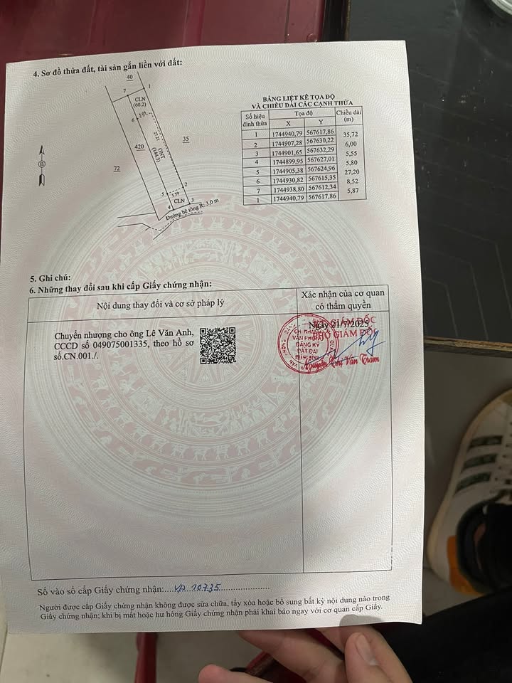 Đất nền xã Bình An, Thăng Bình 135m² giá chỉ 600 triệu - Sổ đỏ chính chủ!