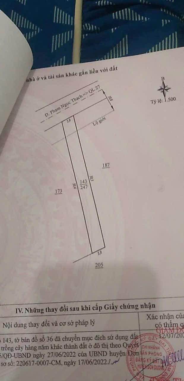 Đất mặt tiền Phạm Ngọc Thạch, Thạnh Mỹ, 247m² giá 1.65 tỷ - Tiềm năng kinh doanh lớn!