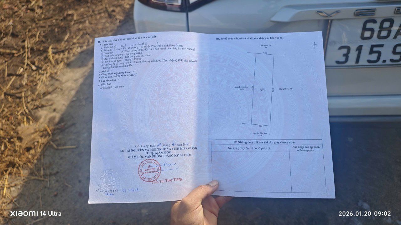 Đất nền 145m² phường Dương Đông giá tốt - Sổ đỏ chính chủ