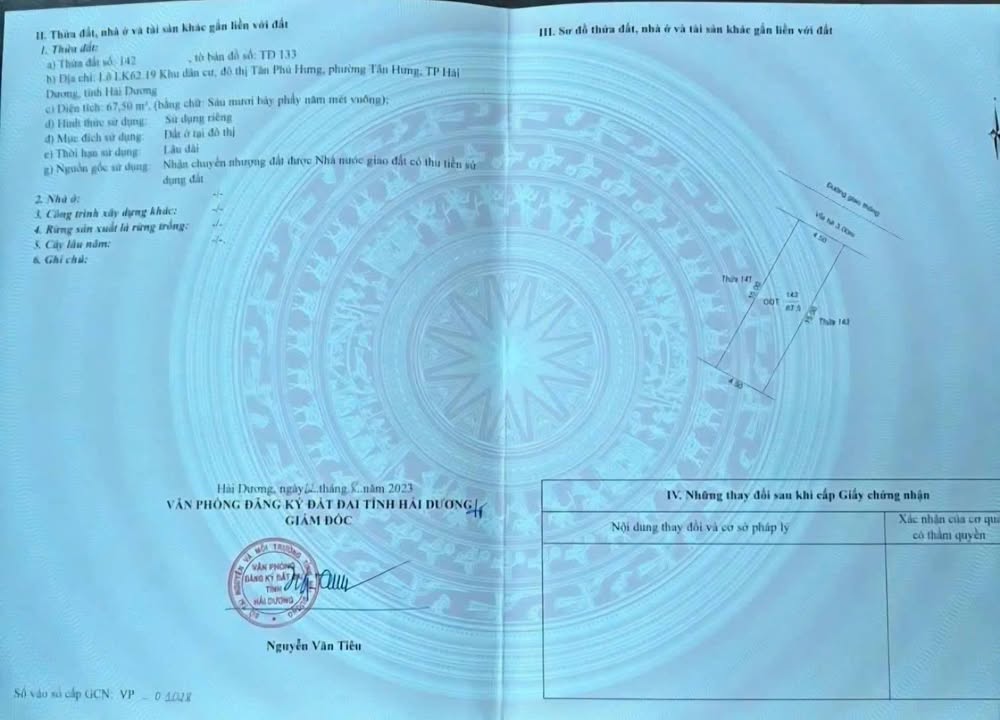 Đất nền KDT Tân Phú Hưng Hải Dương 67.5m² giá 3.1 tỷ - Vị trí đắc địa, tiện nghi