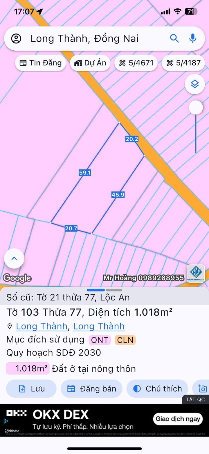 Đất nền 1 sẹc đường 769 Lộc An 1000m² giá 10.5 tỷ - Tiềm năng đầu tư lớn!