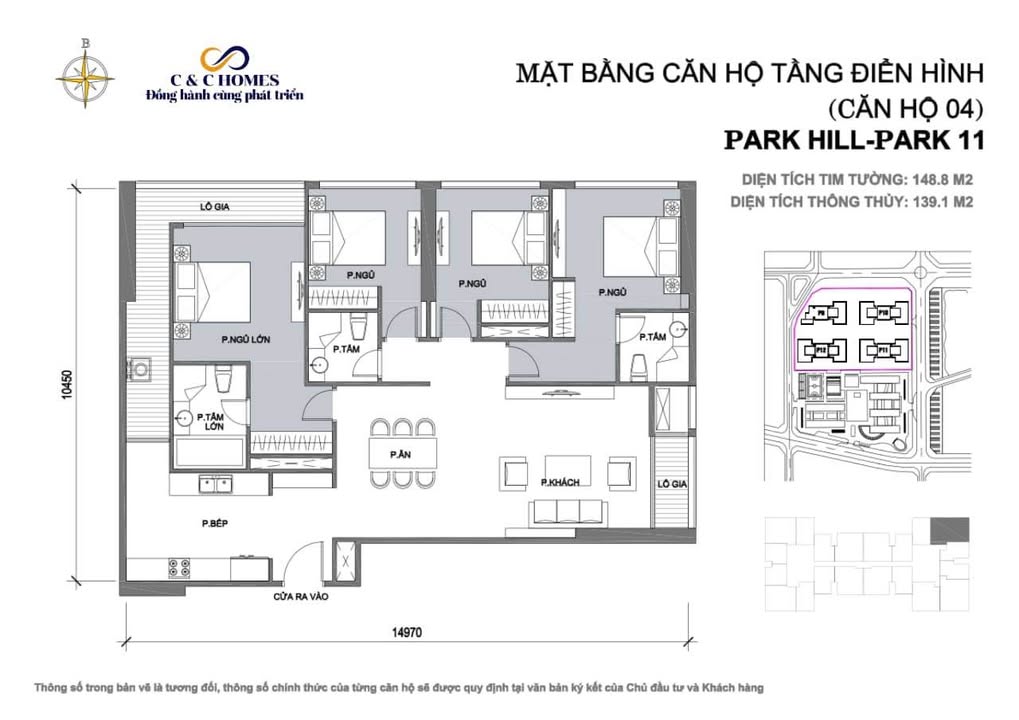 Căn hộ Park 11 Vĩnh Tuy 149m² giá thỏa thuận - Nhà đẹp, đầy đủ nội thất!