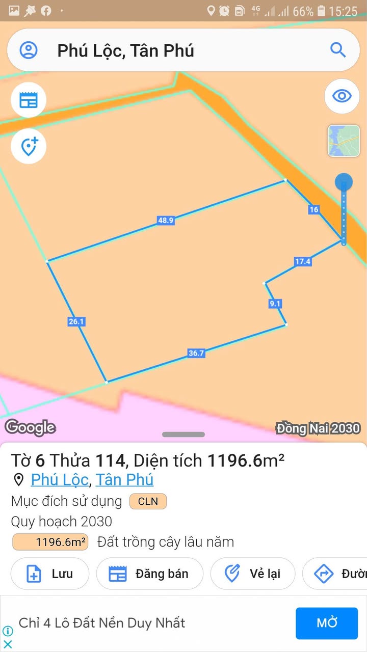 Đất thổ cư 3600m² tại xã Phú Lộc, huyện Tân Phú - Chính chủ, sổ hồng đầy đủ!