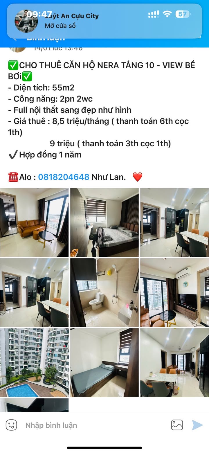 Chung cư Nera Garden Huế 6-11 triệu/tháng - Cơ hội sống lý tưởng!