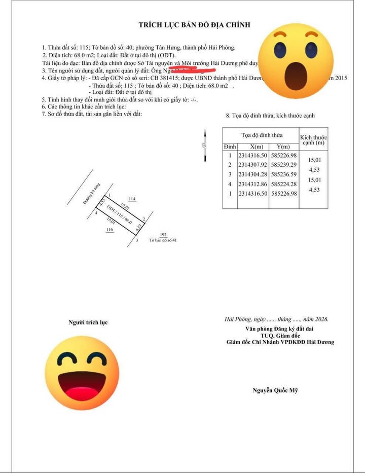 Đất nền 68m² tại KĐT Tân Phú Hưng, Hải Dương giá 2.2 tỷ - Đường ô tô thông