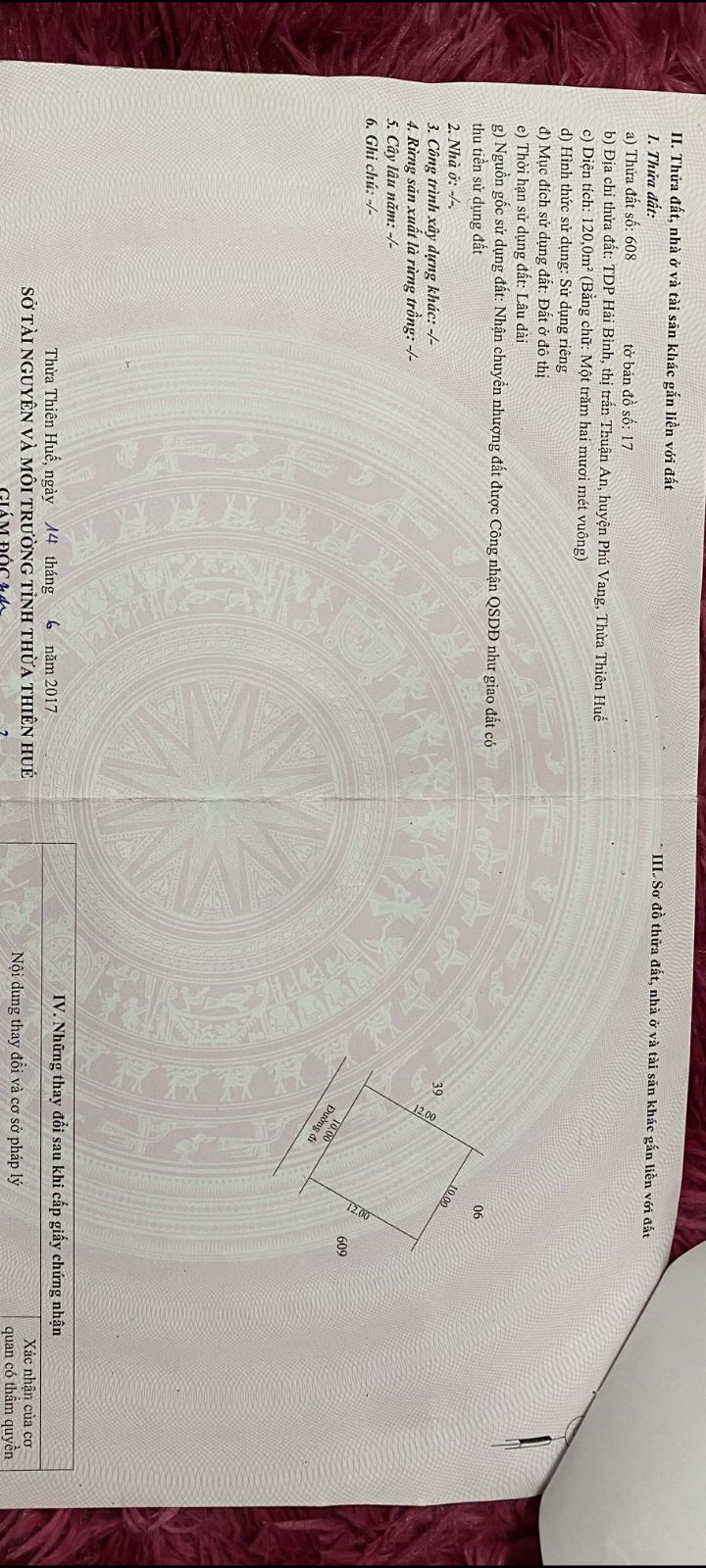 Đất nền Phường Thuận An, Huyện Phú Vang, 120m² giá 2.3 tỷ - Sổ hồng chính chủ