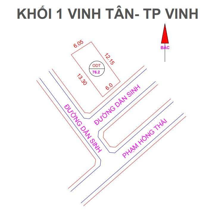 Đất nền Vinh Tân 76.2m² giá 2.3 tỷ - Vị trí đắc địa gần Vinh Heritage!
