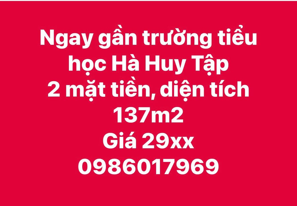 Đất nền phường Trần Phú, TP. Hà Tĩnh 137,5m² - Tiềm năng đầu tư vượt trội!