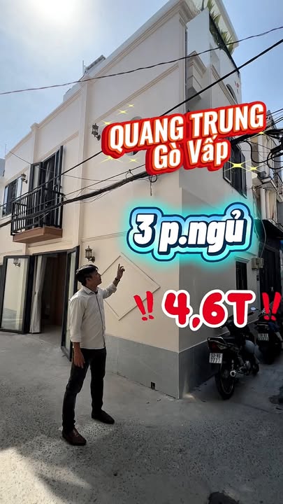 Nhà 3 phòng ngủ ngay Vincom Quang Trung, Gò Vấp - Nhà mới đẹp, nội thất đầy đủ chỉ 4.6 tỷ!