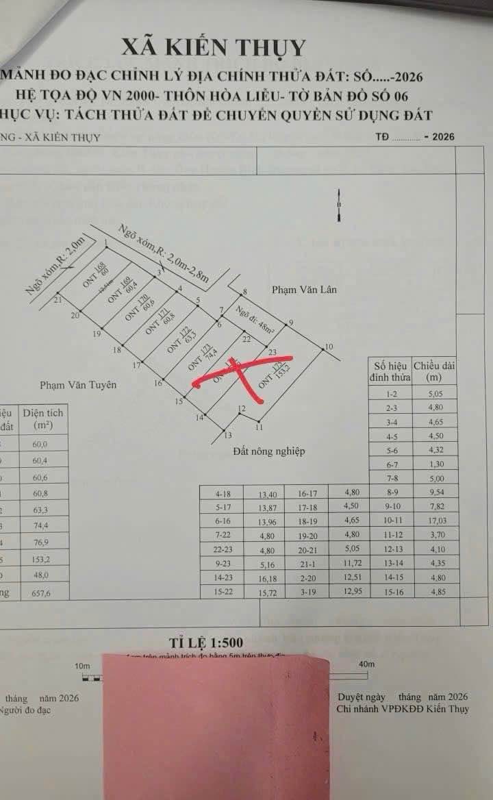 Đất nền Hòa Liễu - Kiến Thuỵ 60m² giá 600 triệu - Cơ hội đầu tư vàng!