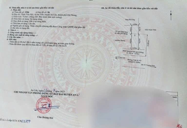 FrontHouse mặt đường Tỉnh Lộ An Lão 75m² giá 2 tỷ - Đầu tư sinh lời ngay!