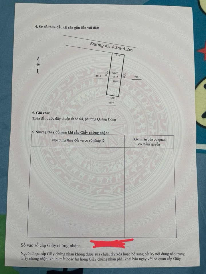Đất nền đẹp tại phường Quảng Đông, TP Thanh Hóa, 100m² giá 1 tỷ - Sẵn sàng đầu tư!