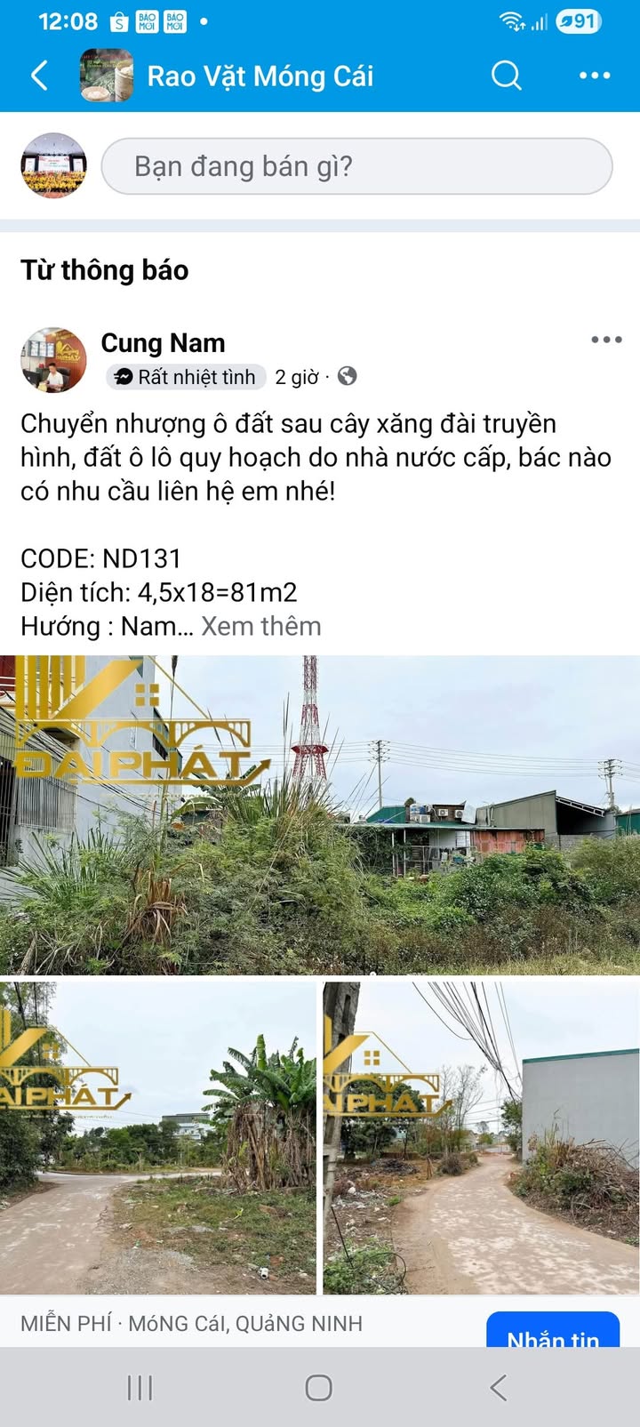 Đất nền Trần Nhân Tông, Móng Cái 81m² giá thỏa thuận - Cơ hội đầu tư hấp dẫn!