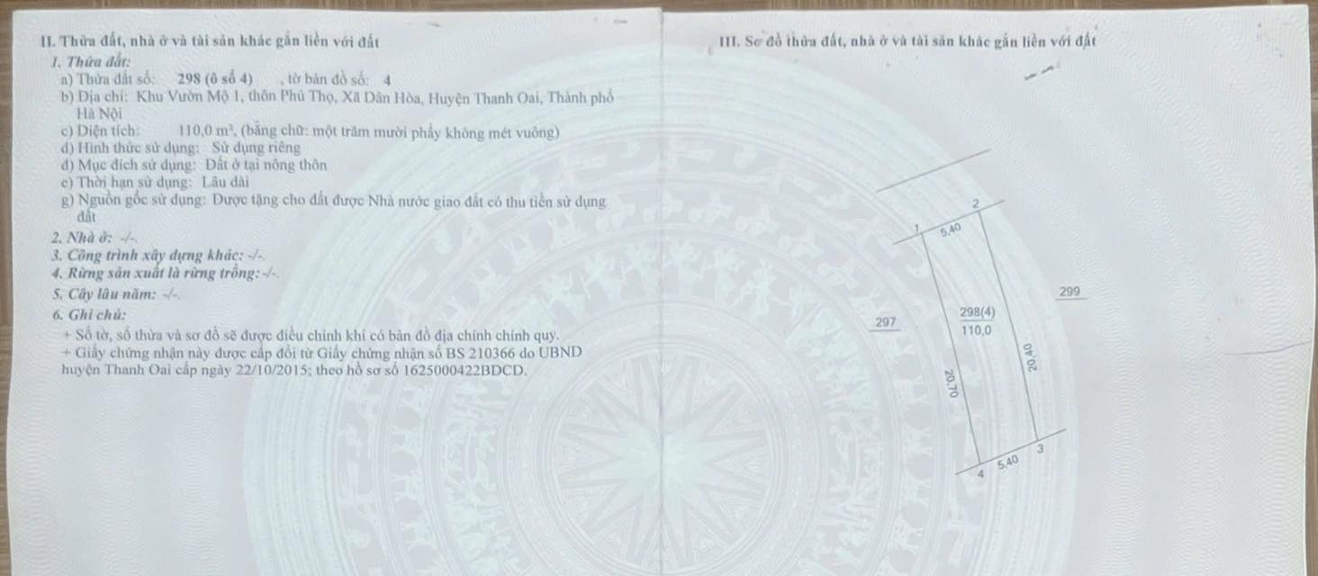 Đất thổ cư Xã Dân Quyền 110m² giá 4.4 tỷ - Đầu tư sinh lời lý tưởng!