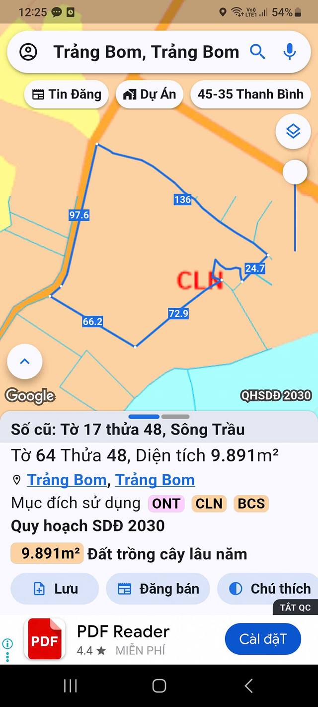 Đất thổ cư 10000m² mặt tiền đường đất Trảng Bom giá chỉ 4.5 tỷ - Cơ hội đầu tư tuyệt vời!