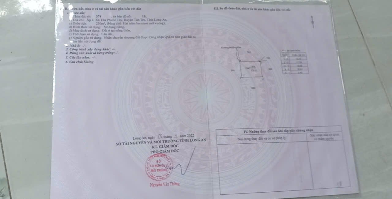 Đất nền 3000m² tại xã Tân Phước Tây, Tân Trụ - Giá chỉ 2.2 tỷ VND!