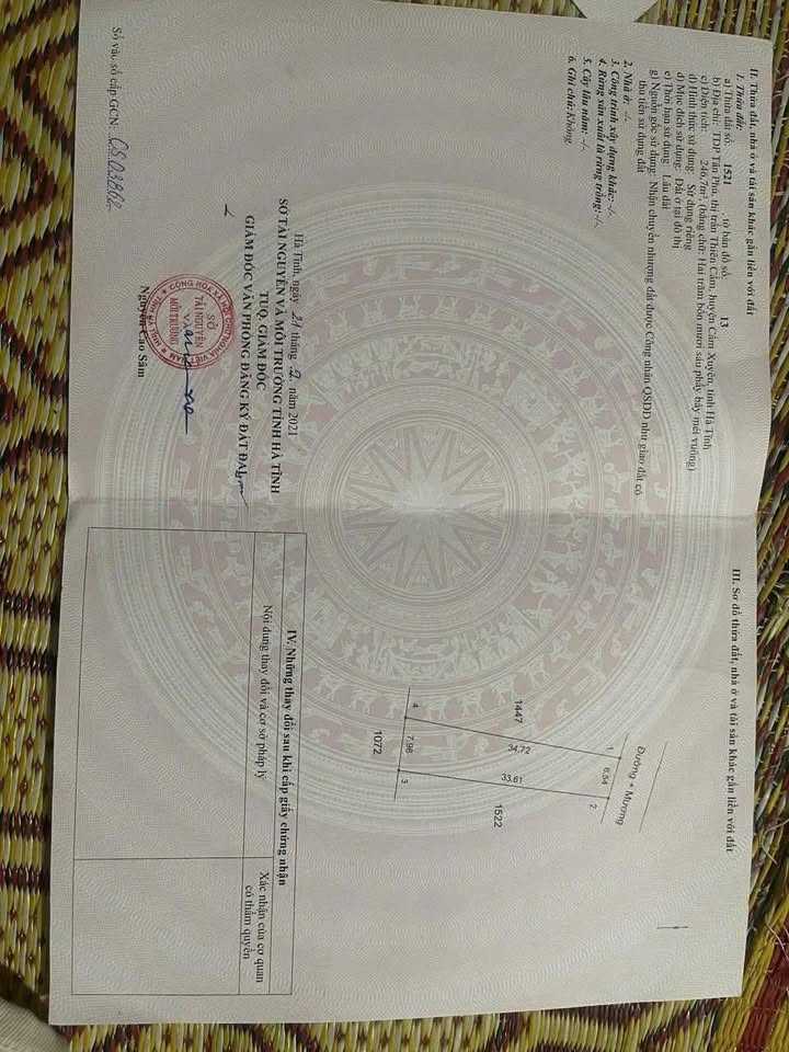 Lô đất Thiên Cầm 238m² giá 1.2 tỷ - Cần bán gấp!