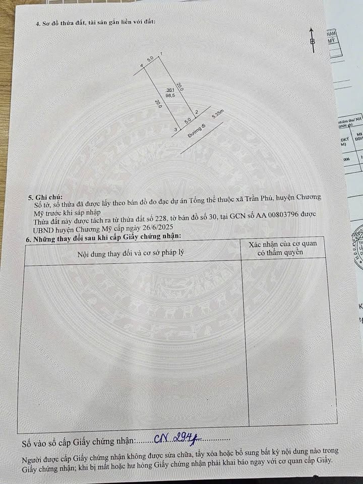 Lô đất 98,5m² tại Thôn Trung Tiến, Chương Mỹ - Giá chỉ 2.25 tỷ