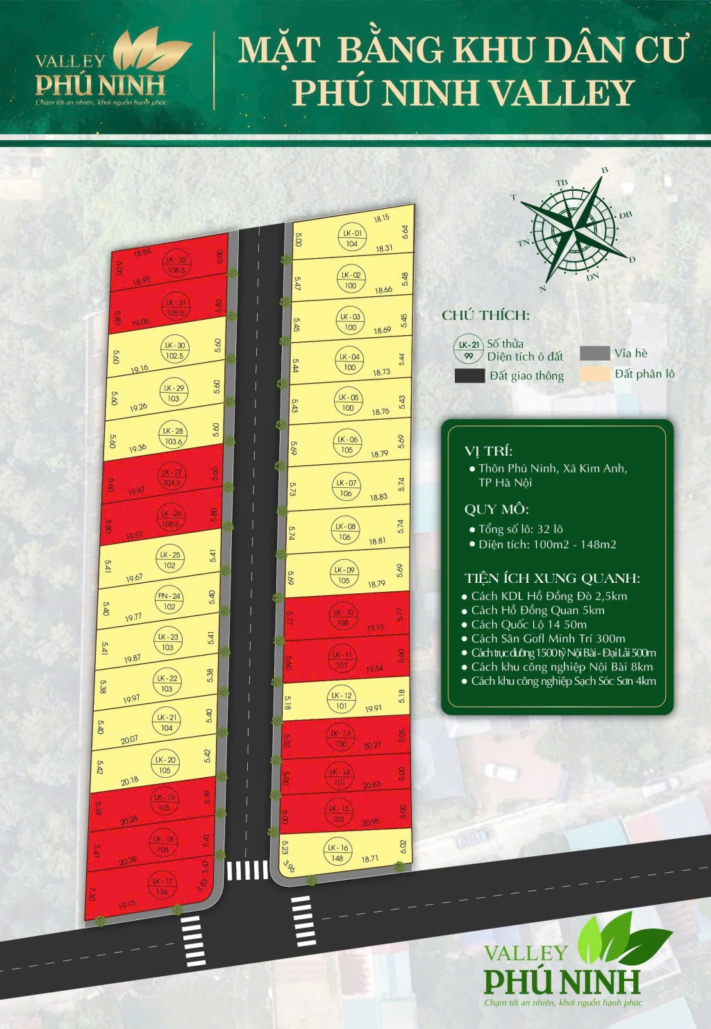 Đất nền Phú Ninh Valley Sóc Sơn 106m² giá 2.1 tỷ - Cơ hội đầu tư hấp dẫn!