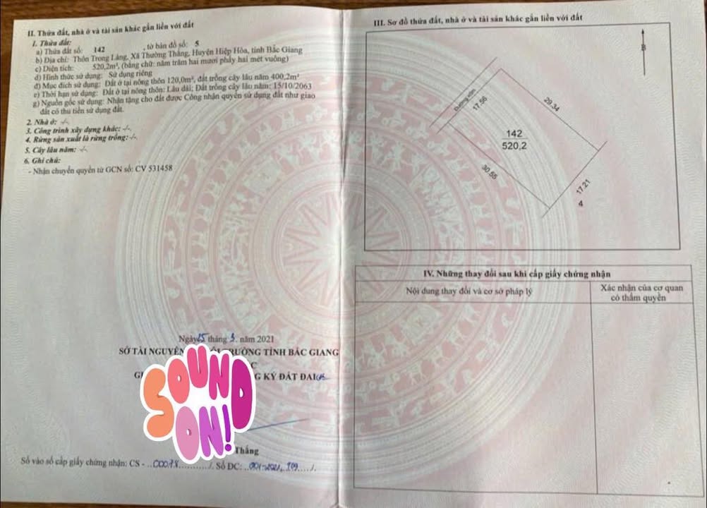 Đất nền Thường Thắng, Hiệp Hòa 500m² giá 2.5 tỷ - Cơ hội đầu tư hấp dẫn!