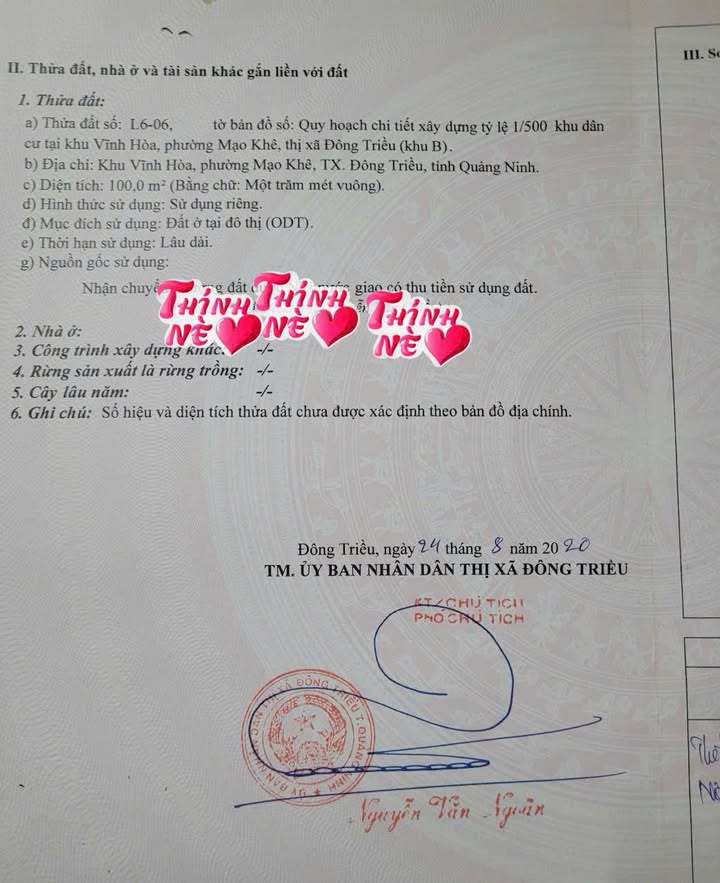 Townhouse khu ĐT Vĩnh Hoà, Phường Mạo Khê, 100m² giá 2.2 tỷ - Đầu tư sinh lời ngay!