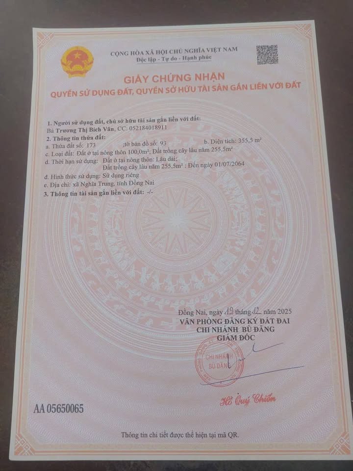 Đất nền Bù Đăng 355m² giá chỉ 380 triệu - Cơ hội đầu tư tuyệt vời!