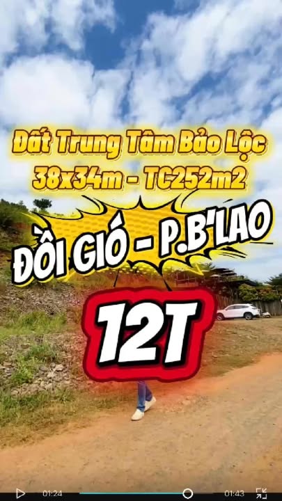 Đất thổ cư Bảo Lộc 1292m² giá 12 tỷ - Thế đất đẹp, gần trung tâm!