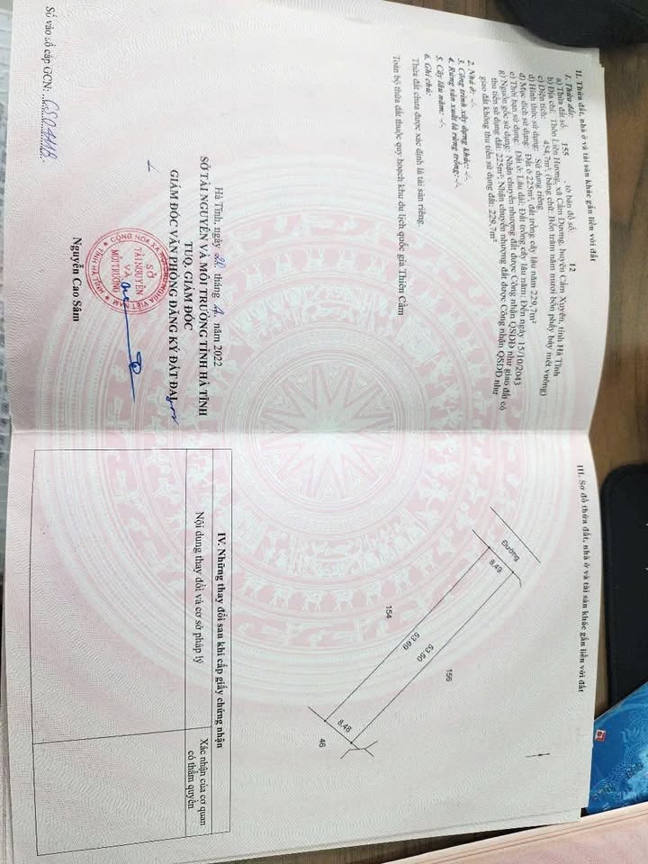 Lô đất biển Liên Hương, Cẩm Dương 424m² giá 600 triệu - Cơ hội đầu tư hấp dẫn!