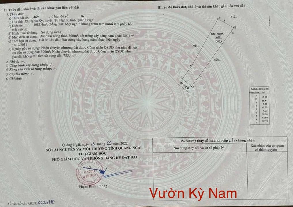 Bán vườn Nghĩa Kỳ 1000m² chỉ 1.43 tỷ - Đất sạch, gần chợ và trường học!