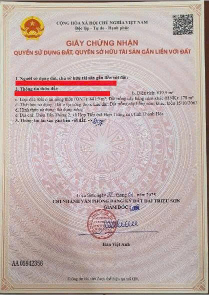 Đất nền tại Thôn Tân Thắng 2, Huyện Triệu Sơn, 620m² chỉ 1.18 tỷ - Cơ hội đầu tư tuyệt vời!