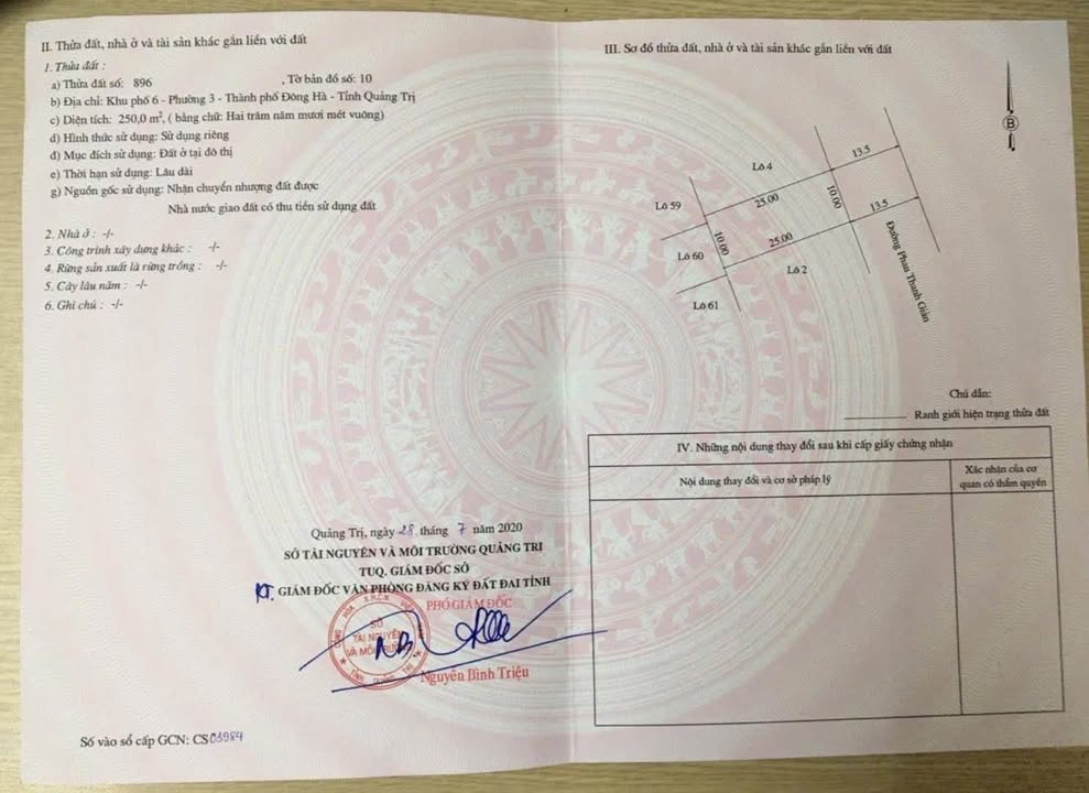 Đất nền chính chủ Phường 3, Thành phố Đông Hà 250m² - Cơ hội đầu tư tuyệt vời!