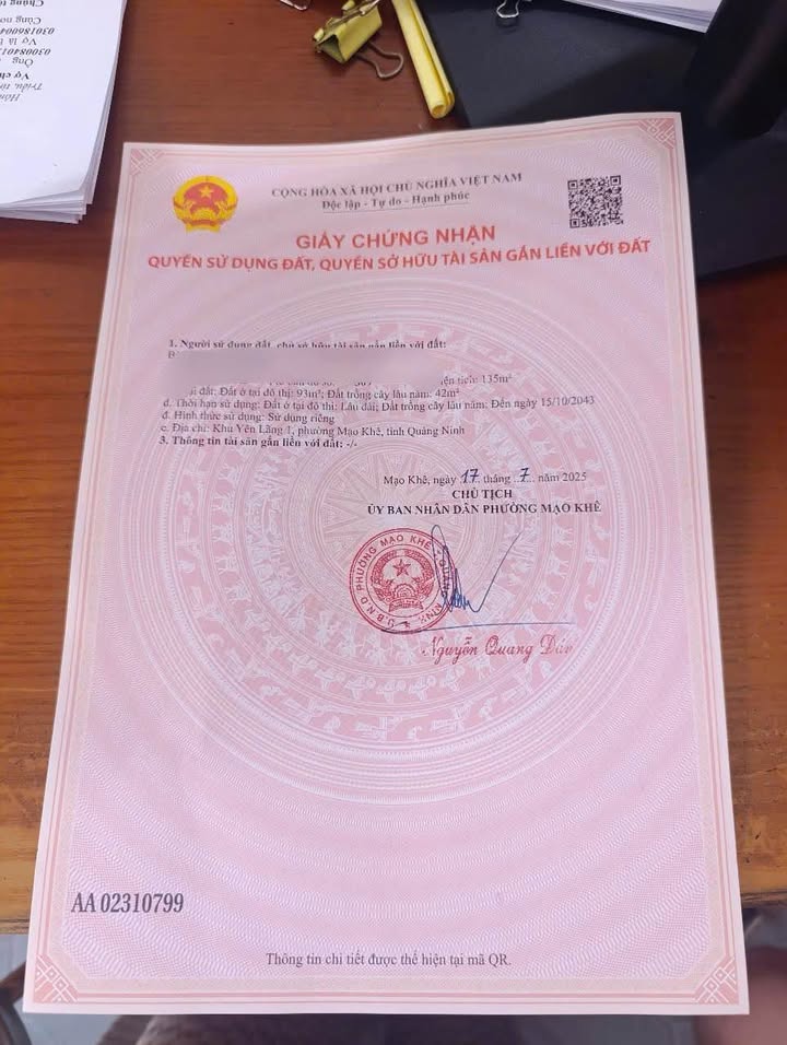 Lô đất vàng tại Mạo Khê, Quảng Ninh 135m² giá 1 tỷ - Sổ hồng chính chủ!