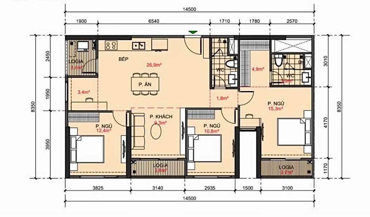 Căn hộ 3 phòng ngủ Tòa Zr1 Định Công 104m² giá 7.7 tỷ - Chính chủ cần bán gấp!
