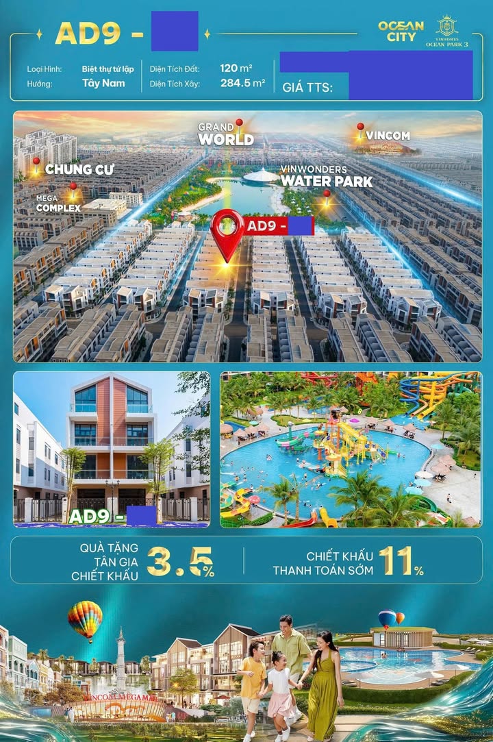Townhouse Vinhomes Ocean Park Gia Lâm 120m² giá 16.6 tỷ - Cơ hội cuối cùng trên thị trường!