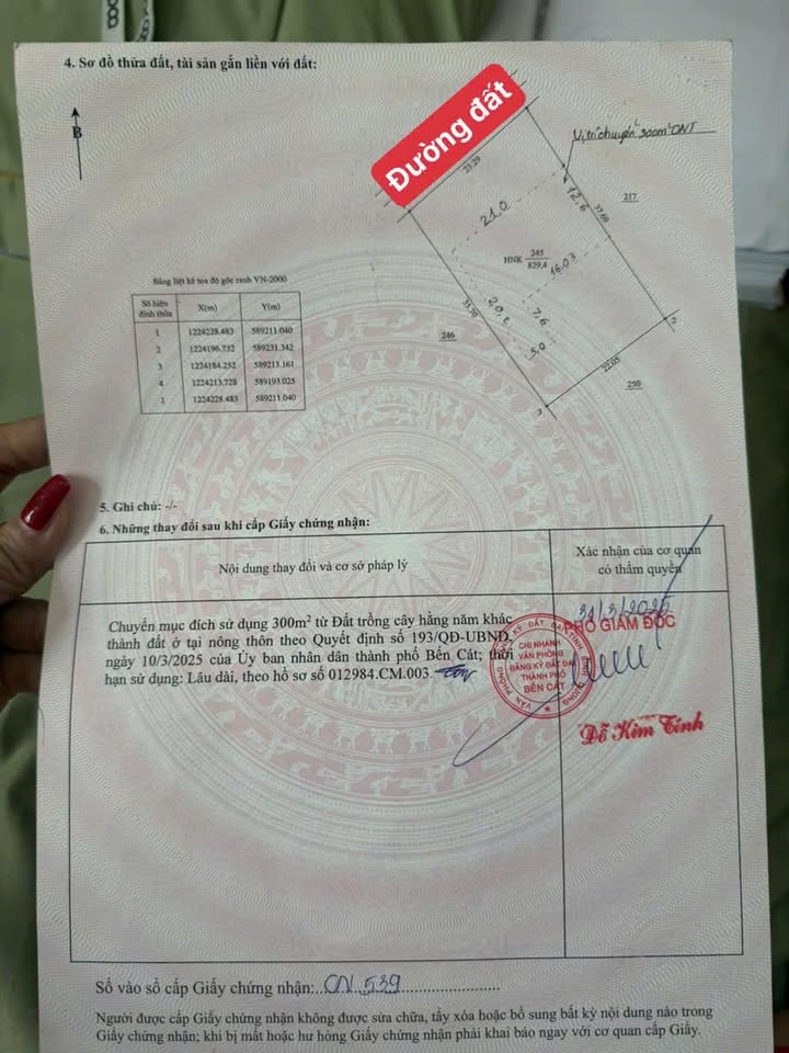 Đất thổ cư 814m² đường DX89, Bến Cát - Giá 3.8 tỷ, hỗ trợ ngân hàng