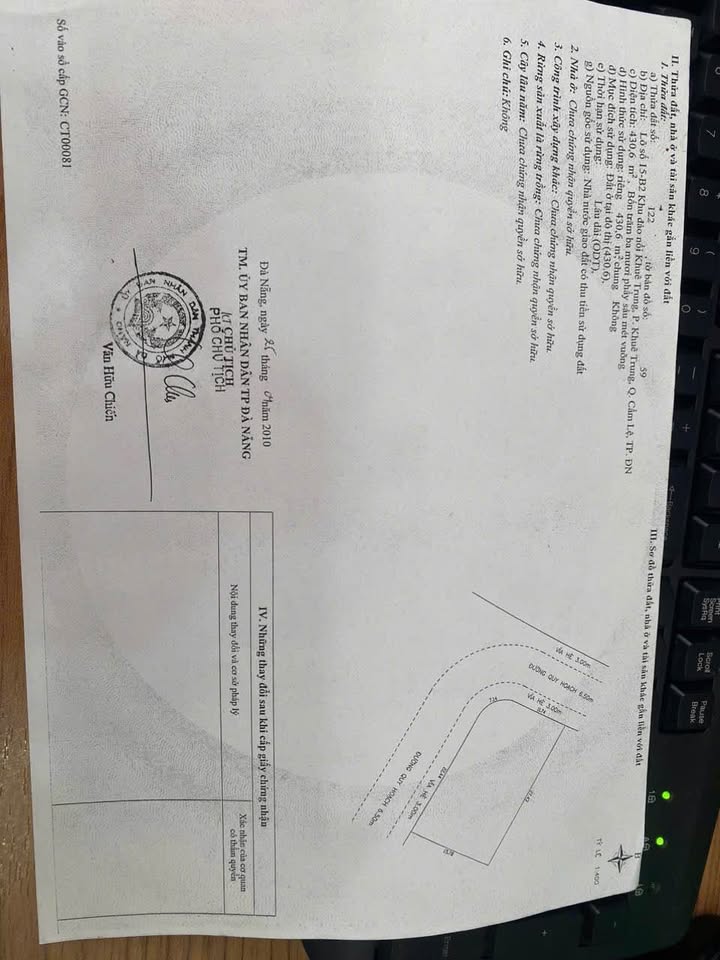 Đất nền Đảo Nổi, Cẩm Lệ, Đà Nẵng 1560m² giá thỏa thuận - Cơ hội đầu tư hấp dẫn!