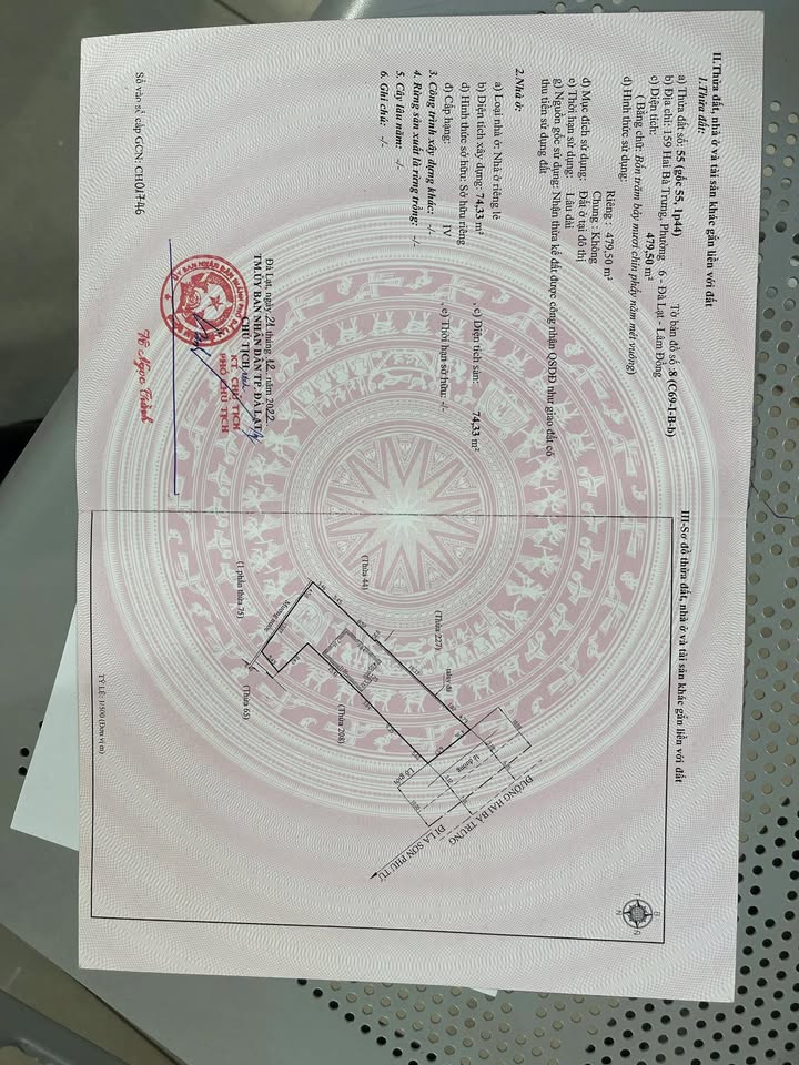 Đất nền Đà Lạt 479m² mặt tiền Hai Bà Trưng - Giá chỉ 85 triệu/m²!