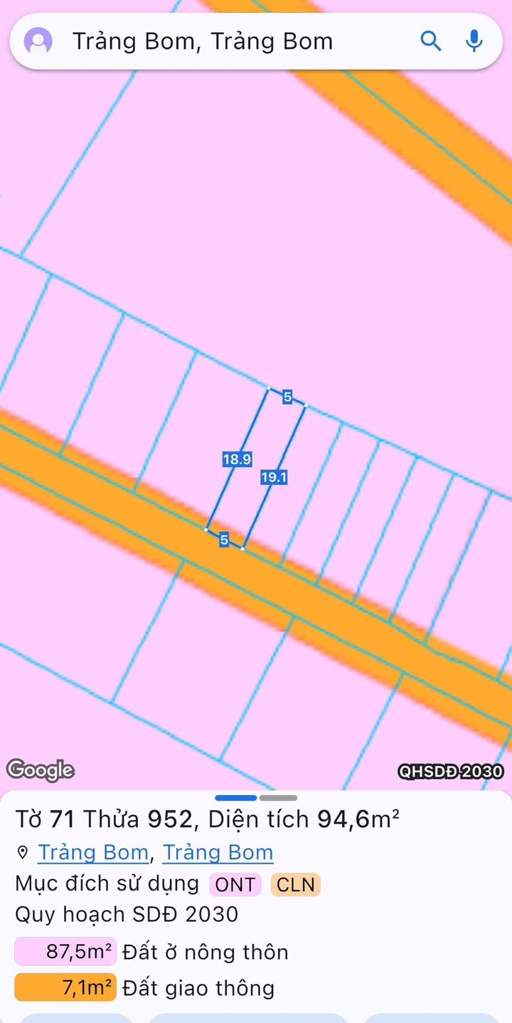 Đất nền 94m² tại Sông Trầu, Trảng Bom - Sổ riêng, giá chỉ 660 triệu!