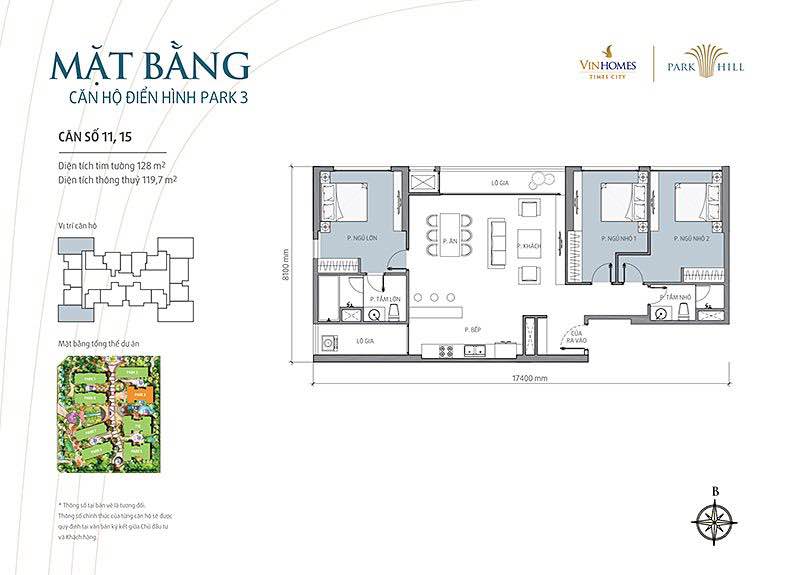 Căn hộ 3 ngủ góc 128m² tại Times City - Thiết kế hiện đại, chính chủ bán gấp!