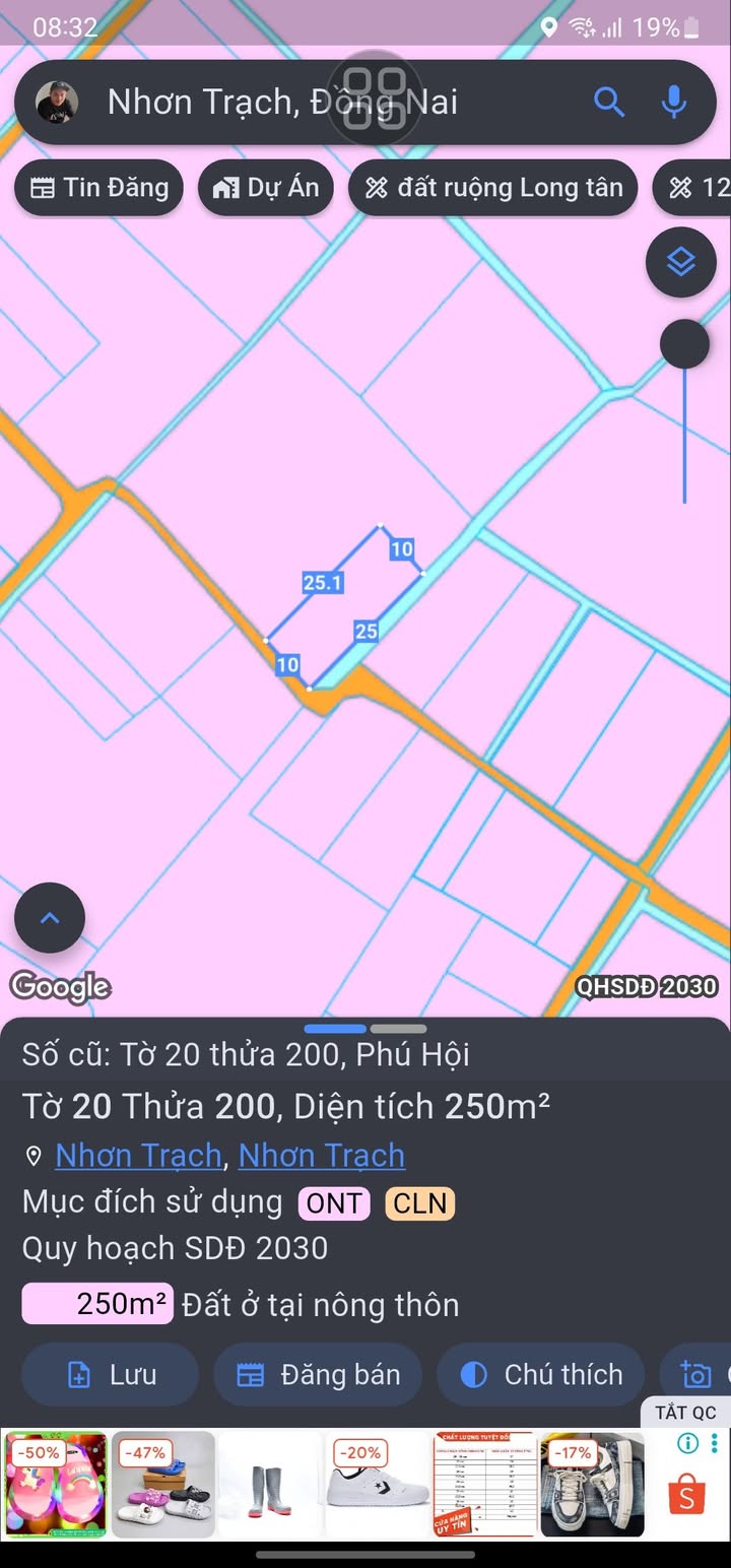 Đất nền Nhơn Trạch 250m² giá 1 tỷ - Đầu tư sinh lời ngay!